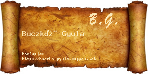 Buczkó Gyula névjegykártya